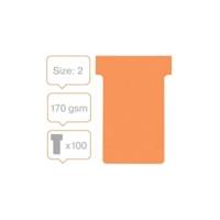 Lot de 100 fiches T indice 2 orange - NOBO