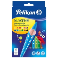 Crayon de couleur triangulaire SILVERINO gros, étui - Pelikan
