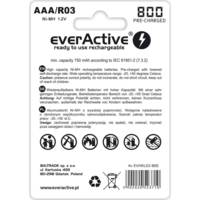 Pack 4 Batterie NiMH Micro AAA 800 mAh - EVERACTIVE