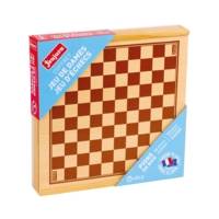 Jeux de dames et d'echecs - coffret en bois - JEUJURA
