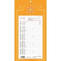 Calendrier mural mensuel 16 x 33 cm 12 Feuilles coloris aléatoire - LECAS