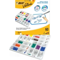Class pack 60 Feutres tableau blanc effaçable 1741 Pte Medium Couleurs Assorties - Velleda