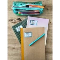 24 étiquettes scolaires motifs bleus et verts - 36 x 56 mm - AVERY