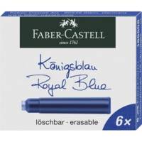 Etui de 6 cartouches Standard effaçable Bleu royal - Faber-Castell
