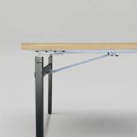 Table pliable Tambu 160x80cm noir chants bois - intérieur - RestooTab