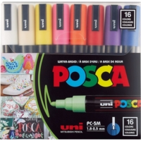 Set de 16 Marqueurs PC5M pointe conique moyenne couleurs assorties - Uni-ball