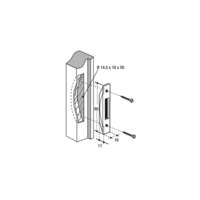 Gâche centrale à encastrer réversible 90x16x11mm - Gedimat - THIRARD