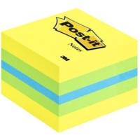 Mini bloc cube 400 feuilles Repositionnables 5,1 x 5,1 cm Citron + bleu et vert - Post-it