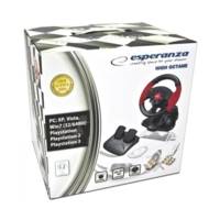 Volant Gaming High Octane - pédales d'accélération / Frein PS2/PS3/PC Noir/Rouge - ESPERANZA