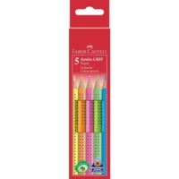 Étui de 5 crayons couleur Jumbo GRIP Neon - Faber-Castell