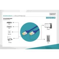 Câble patch RJ45 LSOH AWG 27/7 CAT 6 S/FTP Blindé 3 m Bleu - DIGITUS
