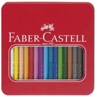 Crayons de couleur Jumbo Grip boîte métal de 16 pièces - Faber-Castell