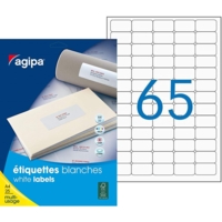 Etui de 1625 Etiquettes Multi Usage Bords Arrondis 38,1 cm x 21,2cm Blanc - Apli-Agipa