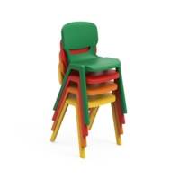 Chaise monobloc 4 pieds Ergos One T1 bleu foncé - hauteur assise 27 cm