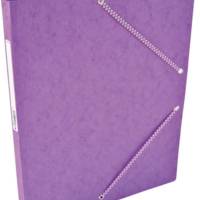 Chemise Carte Lustée simple 24 x 32 cm avec élastiques et étiquette de dos Mauve - COUTAL