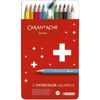 Crayons de couleur Swisscolor, étui métal de 12 - CARAN D'ACHE