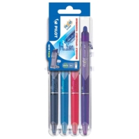 Stylo roller FRIXION BALL CLICKER 07 Set2Go, étui de 4 en couleurs assorties - PILOT