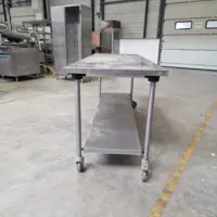 Table inox - Largeur XL (L=1610-2010mm) - Avec étagère basse, Sur Roulettes - TBLXLP70EtagRoul - Vesto