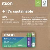 Boîte de 8 piles rechargeables AA prêtes à l'emploi Pro NiMH, 2000 mAh - ITSON