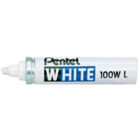 Marqueur permanent blanc x100W Pointe biseautée 3-6 mm - Pentel