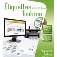 Étui 72 étiquettes adhésives blanches spécifiques pour créer ses timbres. 63,5x33,9mm - Avery