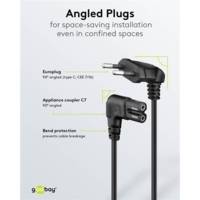 Cordon Electrique Coudé CEE 7/16 / IEC 60320 C7, 3 m, noir - GOOBAY