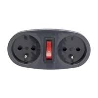 Multiprise Biplite 2 x 16 A avec Interrupteur - Anthracite - CHACON