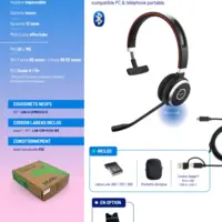 Casque micro sans fil Bluetooth Jabra Evolve 65 reconditionné