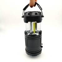 LED 2en1 Lampe Torche et Lanterne Pliante - 350L Noir - UNIROSS