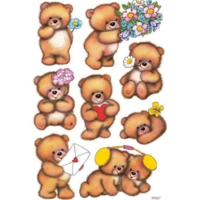 Stickers DECOR "ours avec fleurs" 3 x 8 sticks - HERMA