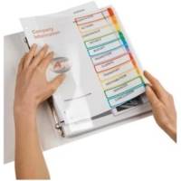 Intercalaires personnalisables ReadyIndex™ A4 - 12 touches assorties - PP transparent. Sommaire personnalisable et réutilisable - AVERY ZWECKFORM