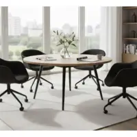 Fauteuil MUUTO Noir ovale à roulettes BLUNT