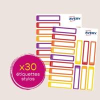 Sachet de 30 étiquettes stylos jaune/orange Avery