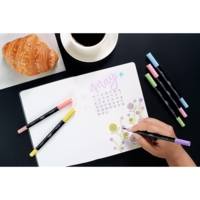 Pack durable 6 feutres INTENSITY BRUSH 2 en 1 PASTEL Double pointe - BIC