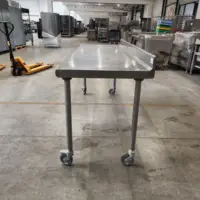 Table inox - Largeur XL (L=1610-2010mm) - Avec dosseret, Sur Roulettes - TBLXLP70DossRoul - Vesto