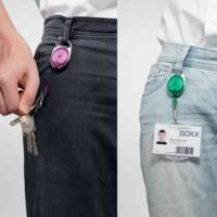 Porte-badge avec Clip avec enrouleur 80 cm Ovale Bleu Pqt de 10 - DURABLE