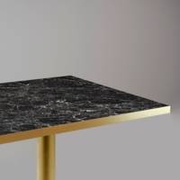 Plateau de table carré Marbre Noir & laiton - RestooTab