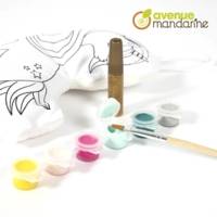Kit Créatif Enfant - Doudou en coton Imprimé à Peindre - SIMONE LA LICORNE - AVENUE MANDARINE