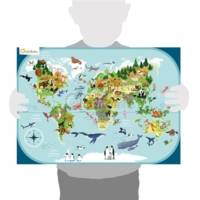 Puzzle éducatif, Planisphère - 76 Pièces - AVENUE MANDARINE