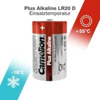 Pack 2 piles Plus Alcaline LR20 D 21000mA - CAMELION