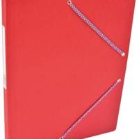 Chemise Carte Lustée simple 24 x 32 cm avec élastiques et étiquette de dos Rouge - COUTAL