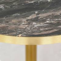 Table pied Doré Ø120cm marbre royal chants laiton - intérieur - RestooTab