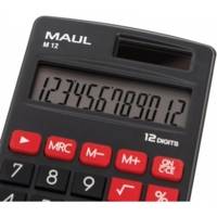 Calculatrice Poche M12 Pile et Solaire 12 chiffres 69x115mm Noir - MAUL