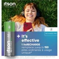 Boîte de 8 piles rechargeables AA Pro NiMH prêtes à l'emploi, 2500 mAh - ITSON