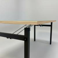 Table pliable Tambu 160x80cm vert celadon chants bois - intérieur - RestooTab