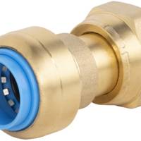 Raccord droit TOUTPUSH - femelle écrou libre 12 x 17 mm - Gedimat - NOYON ET THIEBAULT