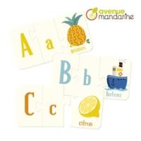 Boite de 28 puzzles 3 pièces Alphabet 6x11 cm - AVENUE MANDARINE