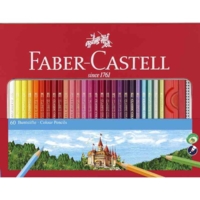 Etui de 60 Crayons de couleurs hexagonaux CASTLE + 2 crayons, taille-crayon et gomme - Faber-Castell