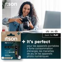 Pack de 4 Piles Alcalines LR6/AA 1,5V itsPREMIUM - ITSON