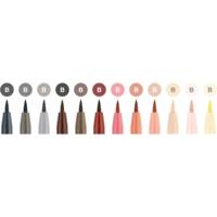 Box Pitt Artist Pen pointe pinceau B 12 couleurs chair - FABER-CASTELL